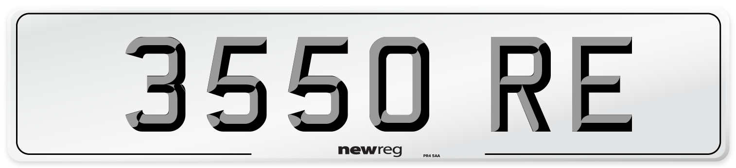 3550 RE Number Plate from New Reg